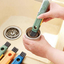 Charger l'image dans la galerie, Brosse de cuisine détachable cinq en un pour tasses, plastique coloré vert, bleu et orange