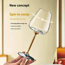 Charger l'image dans la galerie, Verre à vin rotatif en cristal avec design diamant pour aération naturelle et dégustation moderne