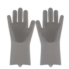 Charger l'image dans la galerie, Gants de vaisselle en silicone avec poils intégrés pour nettoyage efficace et résistant à la chaleur.